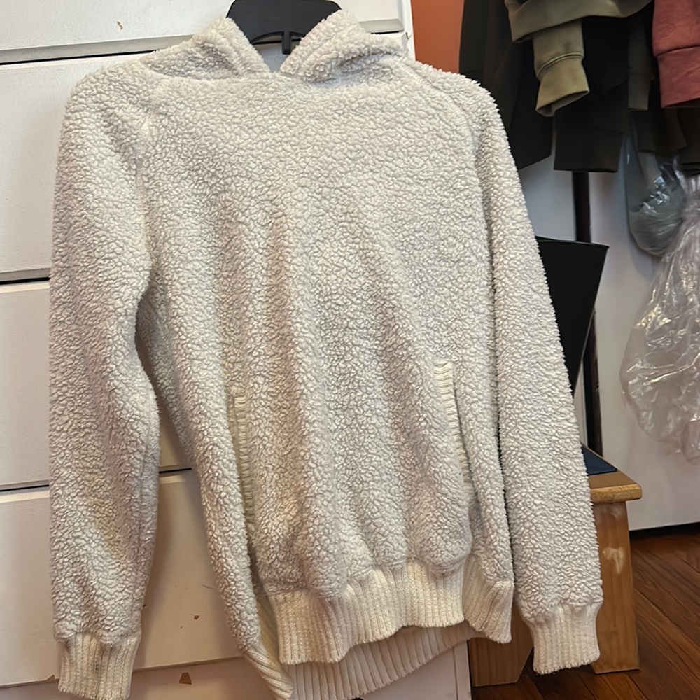 White Sherpa sweatshirt from garage, size medium.